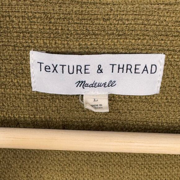 MADEWELL Texture & Thread Wrap Jacket Size L Olive Green Casual Boho Cotton - Picture 8 of 12